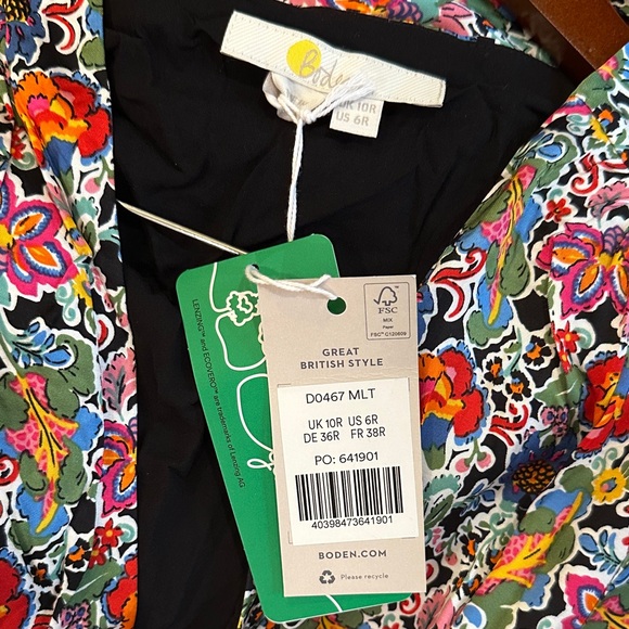 NWT Boden Floral silky V-Neck MIDI Tea Dresses (size 6, size 4) Carnation Garden - Picture 8 of 14